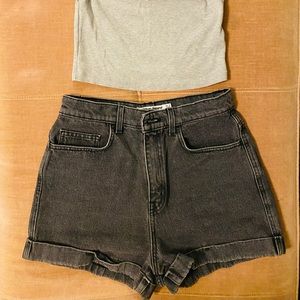 American Apparel High Waist Denim Shorts